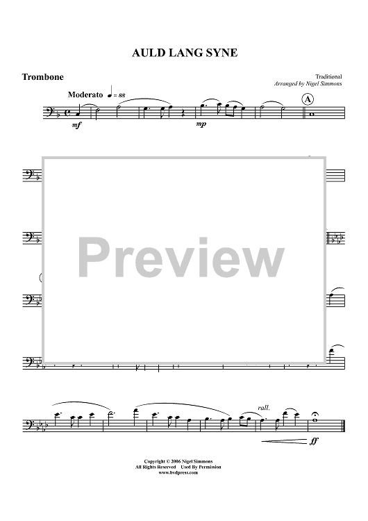 Auld Lang Syne - Trombone