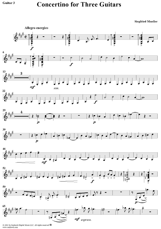 Concertino for Three Guitars - Guitar 3
