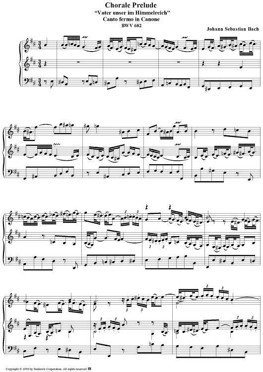 Chorale Prelude, BWV 682: Vater unser im Himmelreich