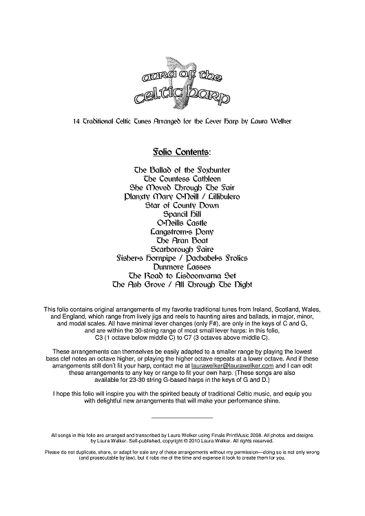 Aura Of The Celtic Harp - Contents and Bio - Bonus Material