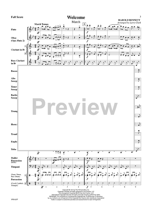 Welcome March Script Welcome (March) - Score
