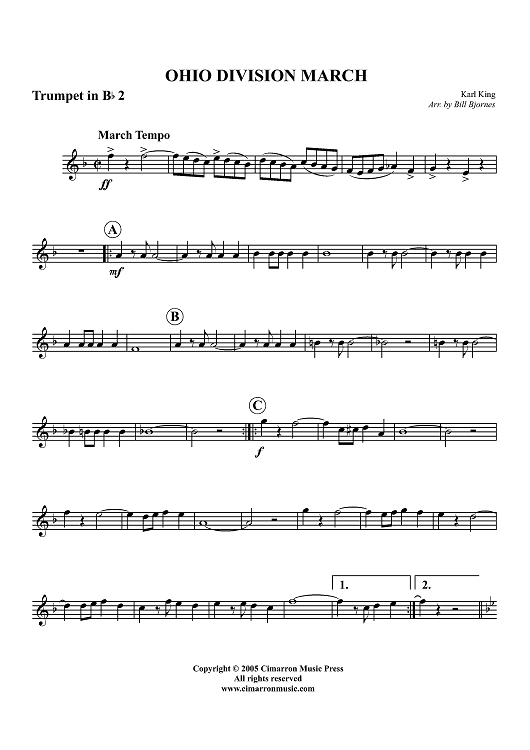 Ohio Division March - Trumpet 2 in B-flat