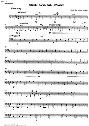 Wiener Aquarell Walzer Op.208 - Cello