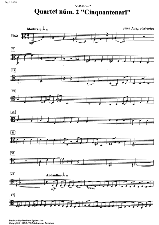 String quartet No. 2 - Viola