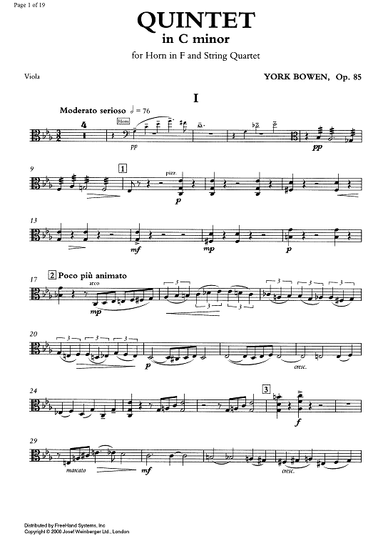 Quintet c minor Op.85 - Viola