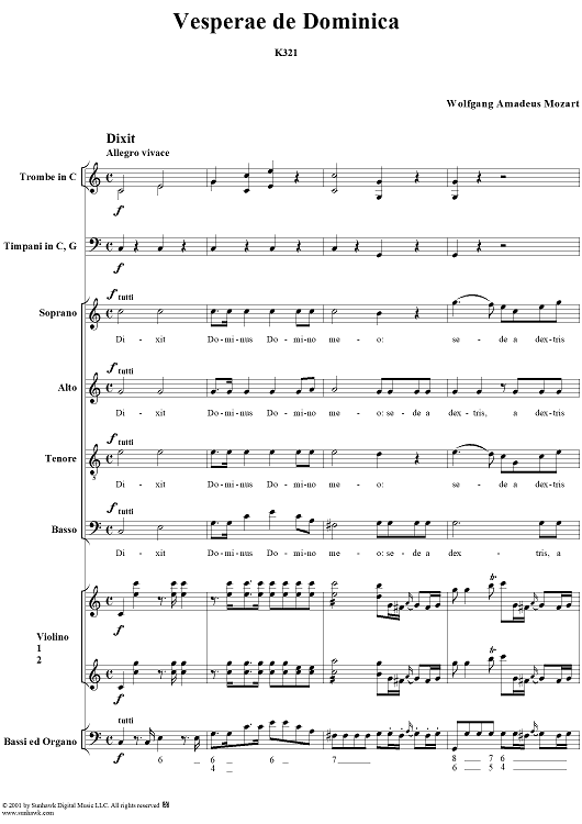 Vesperae de Dominica, K321