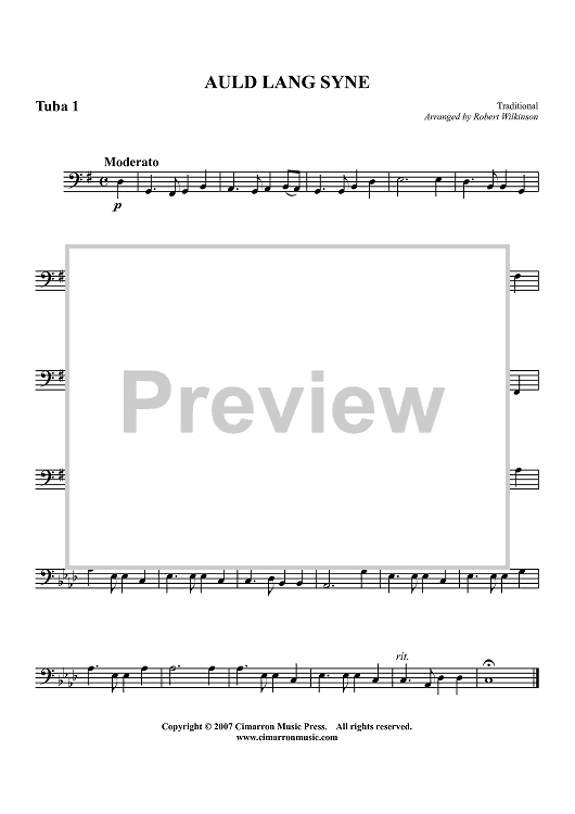 Auld Lang Syne - Tuba 1