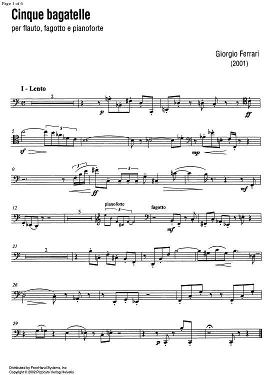 5 bagatelle (5 bagatels) - Bassoon