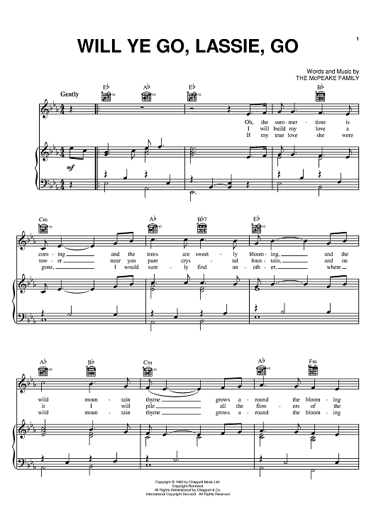 Will Ye Go, Lassie, Go