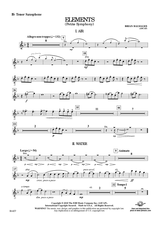 Elements (Petite Symphony) - Bb Tenor Sax