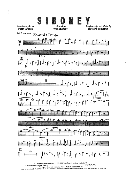 Siboney - Trombone