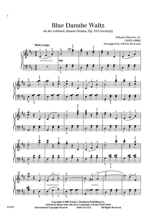 Blue Danube Waltz (Op. 314 excerpt)