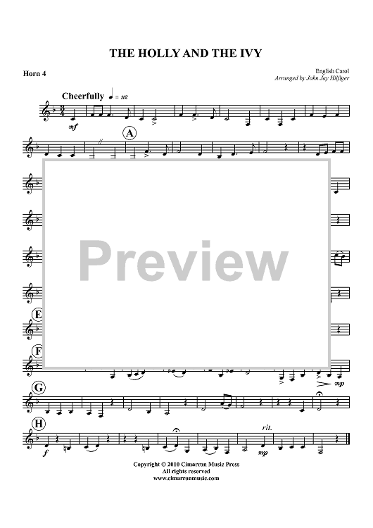 The Holly and the Ivy - Horn 4 in F