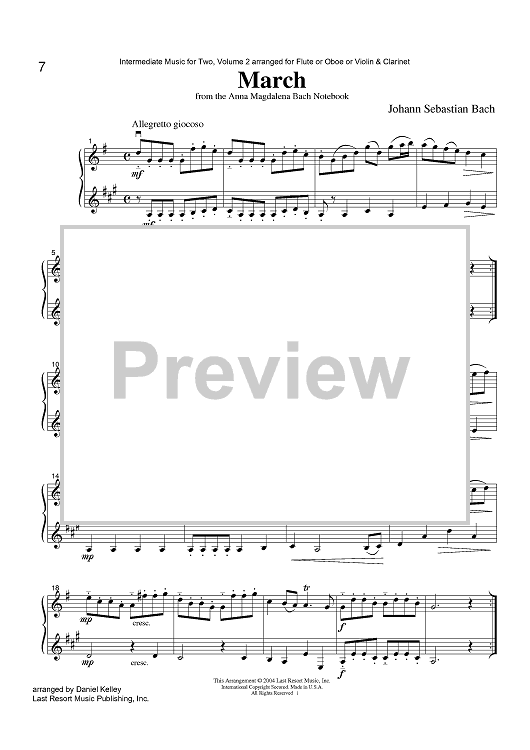 March - from the Anna Magdalena Bach Notebook