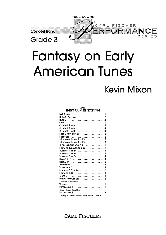 Fantasy on Early American Tunes - Score