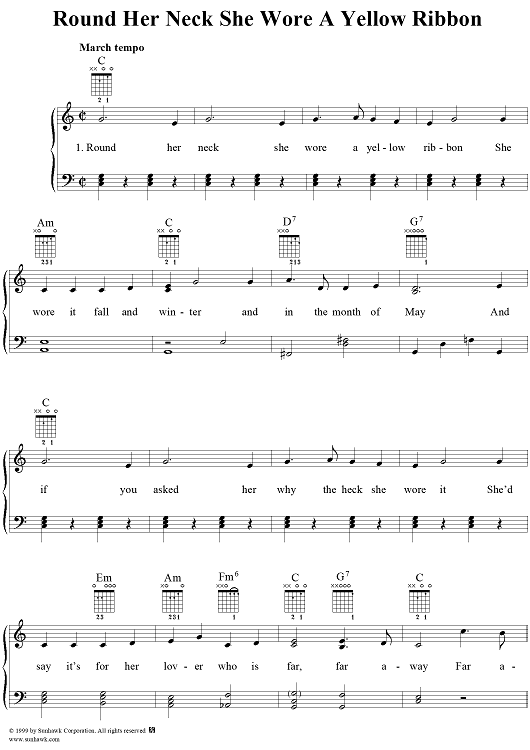 'Round Her Neck She Wore a Yellow Ribbon