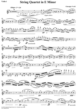 String Quartet in E Minor - Violin 1