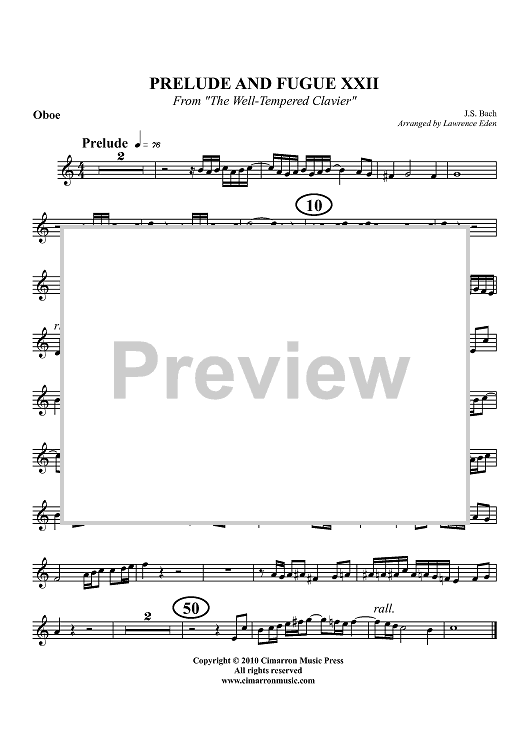 Prelude and Fugue XXII - Oboe