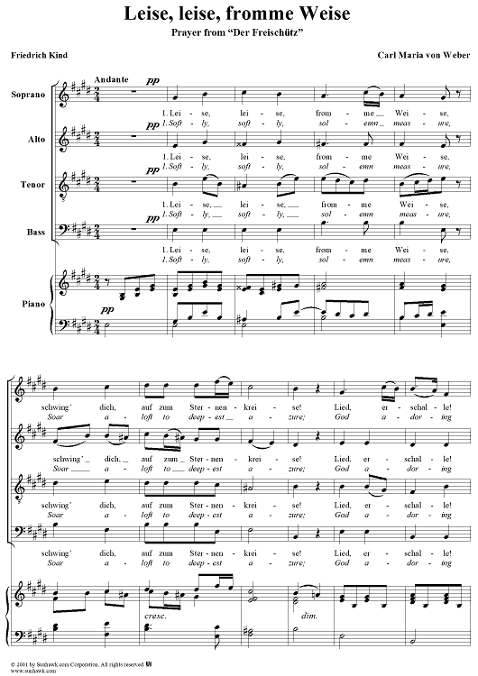 Der Freischutz, J277, Act 2, No. 8b - Leise, leise, fromme Weise (Aria)
