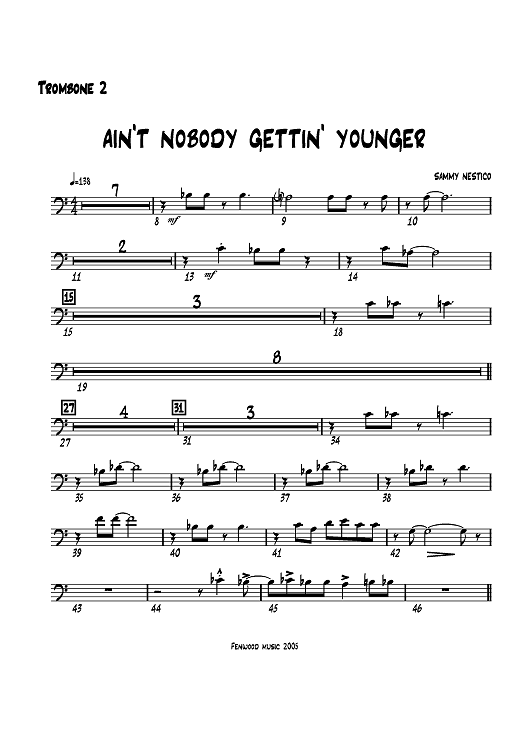 Ain't Nobody Gettin' Younger - Trombone 2