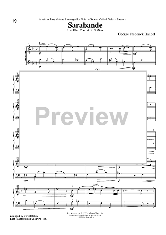 Sarabande - from Oboe Concerto in G Minor