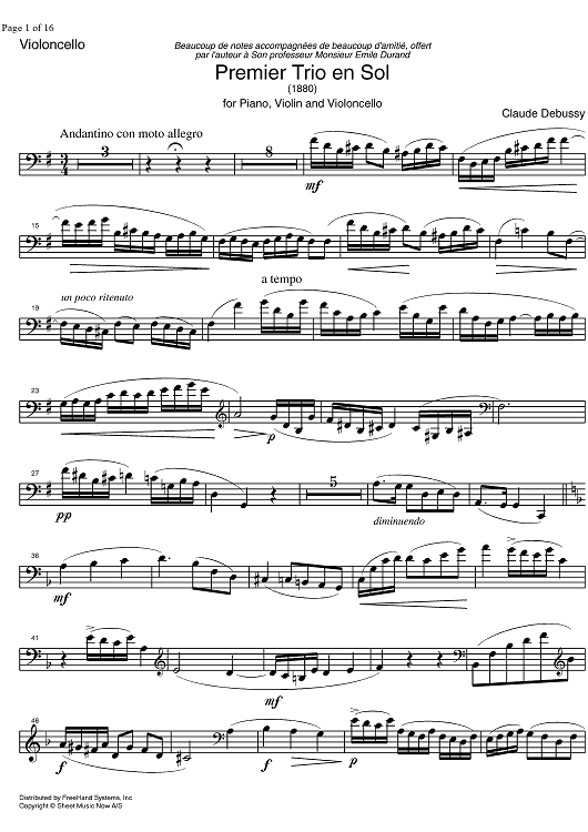 Piano Trio G Major - Cello