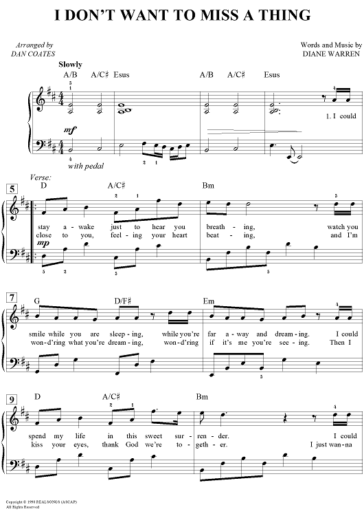 I Don't Want To Miss a Thing