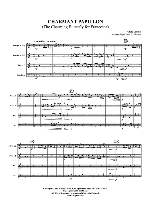 Charmant papillon - Score