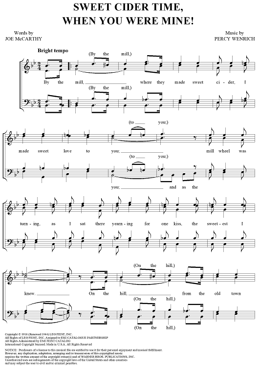 Sweet Cider Time, When You Were Mine