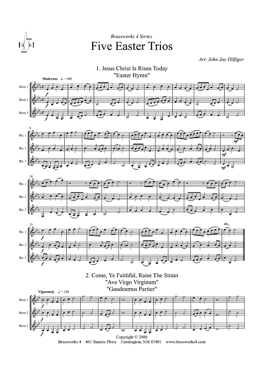Five Easter Trios - Score