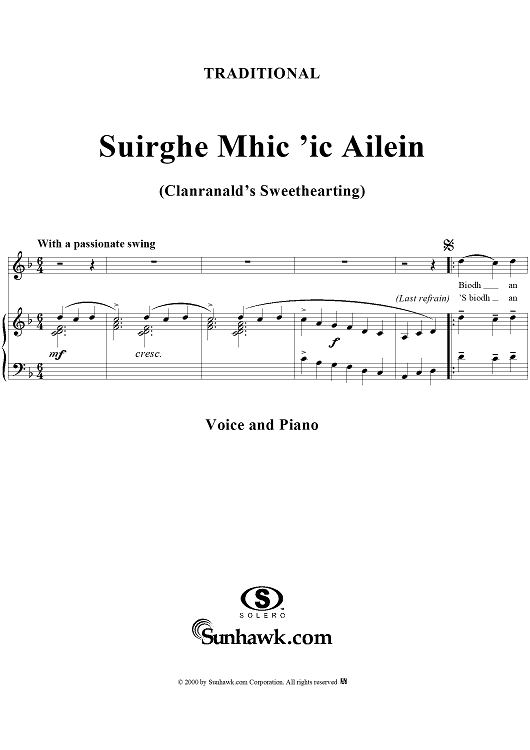 Clanranald's Parting Song, Biodh an deoch-sa 'laimh mo rùin