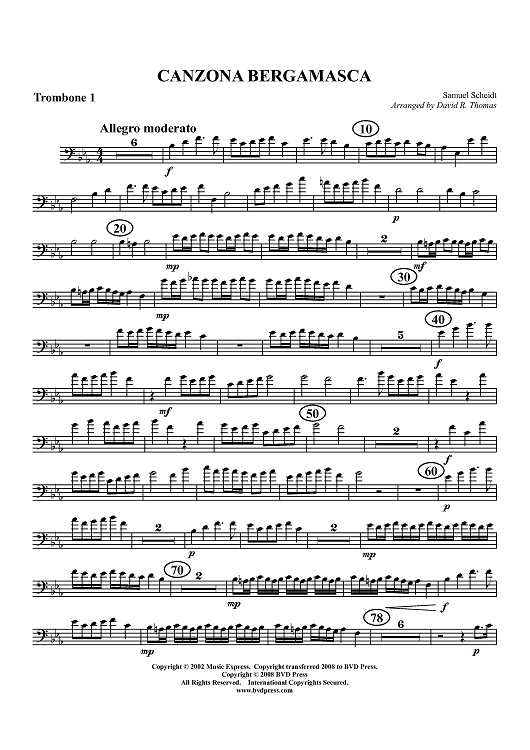 Canzona Bergamasca - Trombone 1