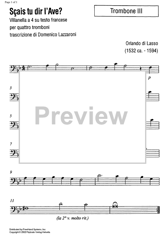 Sçais tu dir l'Ave? - Trombone 3