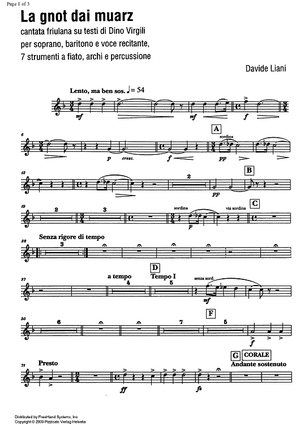 La gnot dai muarz (The night of the Dead) [set of parts] - B-flat Trumpet