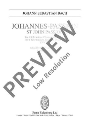 St John Passion - Full Score
