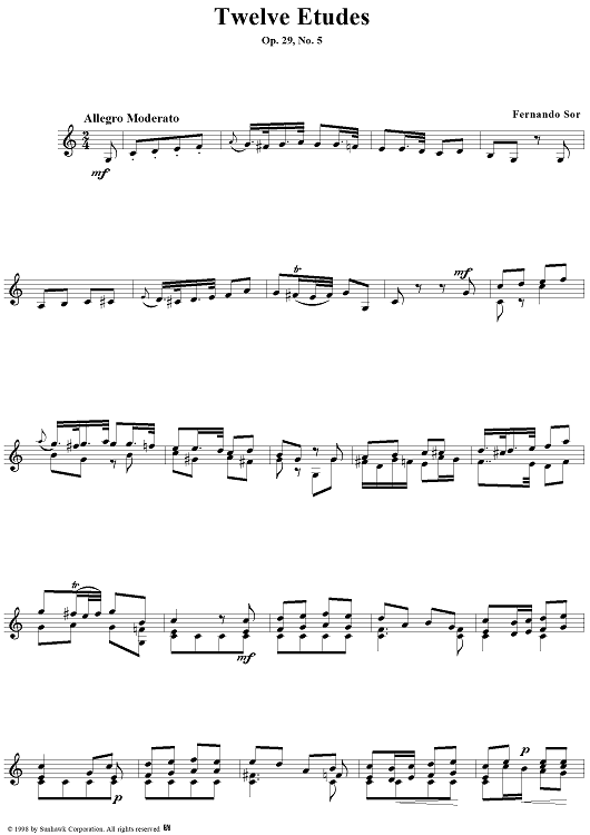 Twelve Etudes, Op. 29, No. 5: Allegro moderato