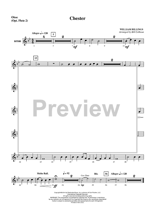 Chester - Oboe (Opt. Flute 2)