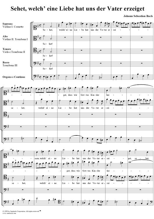 Sehet, welch' eine Liebe, BWV64