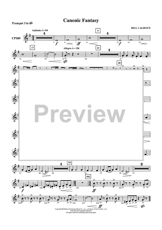 Canonic Fantasy - Trumpet 3 in B-flat