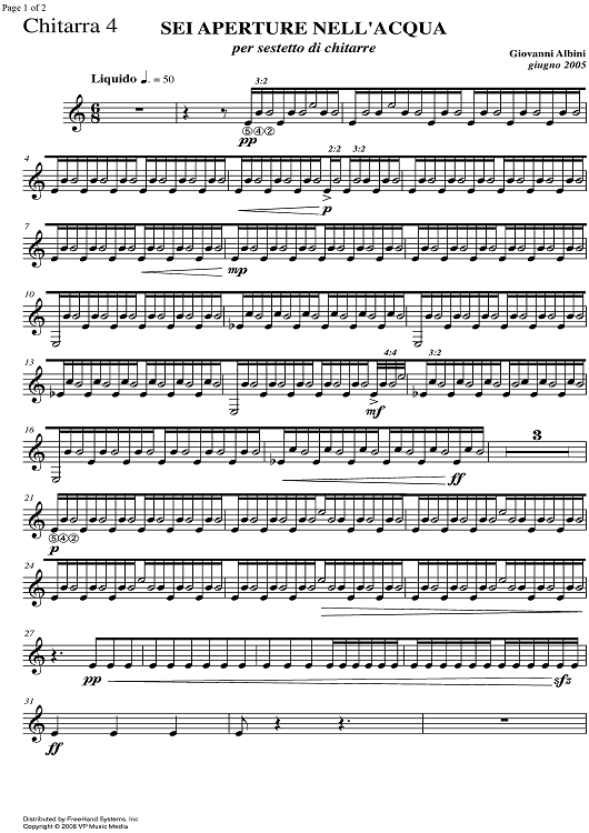 Sei aperture nell'acqua - Guitar 4