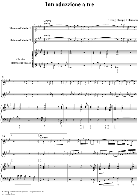 Introduzzione à Tre - Harpsichord Score