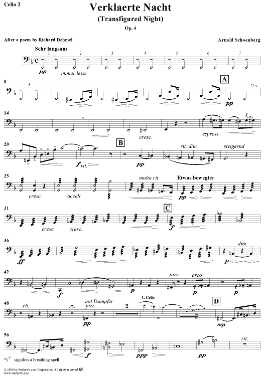 Verklaerte Nacht, Op. 4 - Cello 2