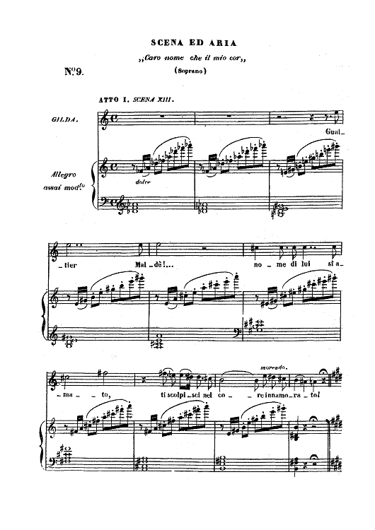 Rigoletto, Act 1, No. 9: Caro nome che il mio cor