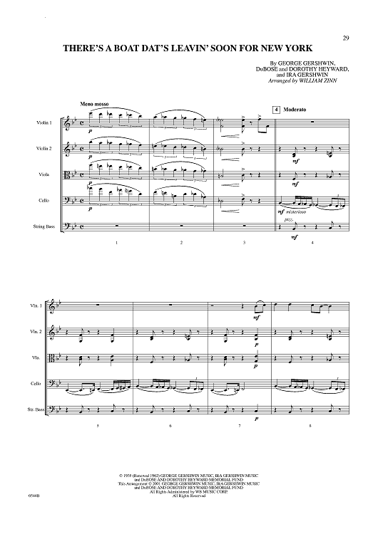 There's a Boat Dat's Leavin' Soon for New York - Conductor's Score