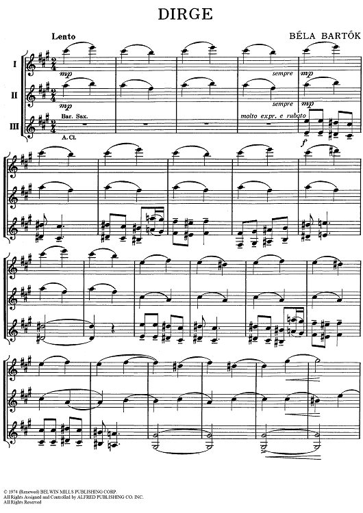 Dirge - Eb Saxes / Eb Clarinets