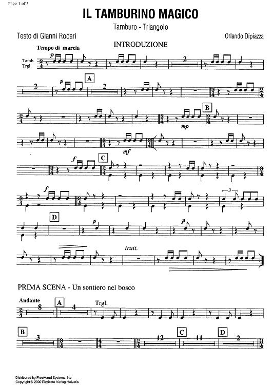 Il tamburo magico - The magical tambourin [set of parts] - Tambourin & Triangle