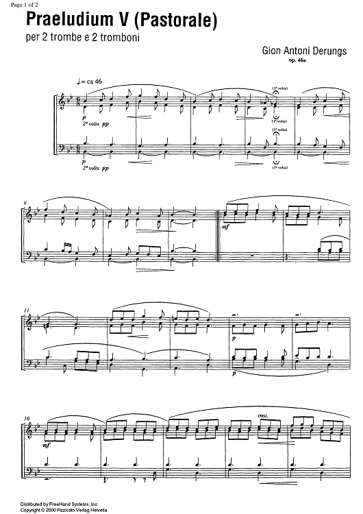 Praeludium V (Pastorale) Op.46e - Score
