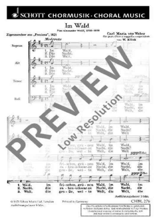 Im Wald - Choral Score