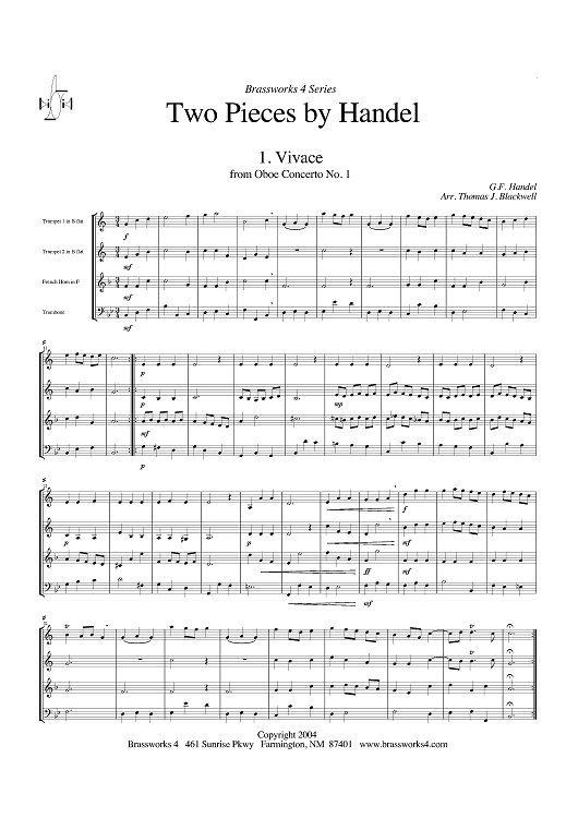 Two Pieces by Handel - Score