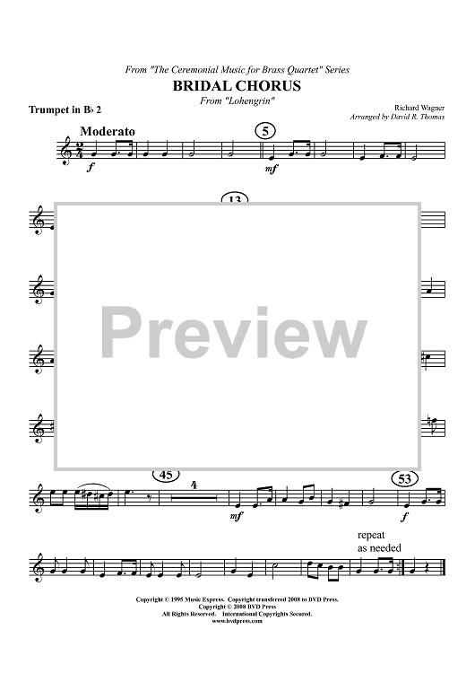 Bridal Chorus - Trumpet 2